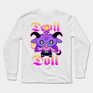 Devil Doll Cute Kawaii Baphomet Pastel Goth Long Sleeve T-Shirt